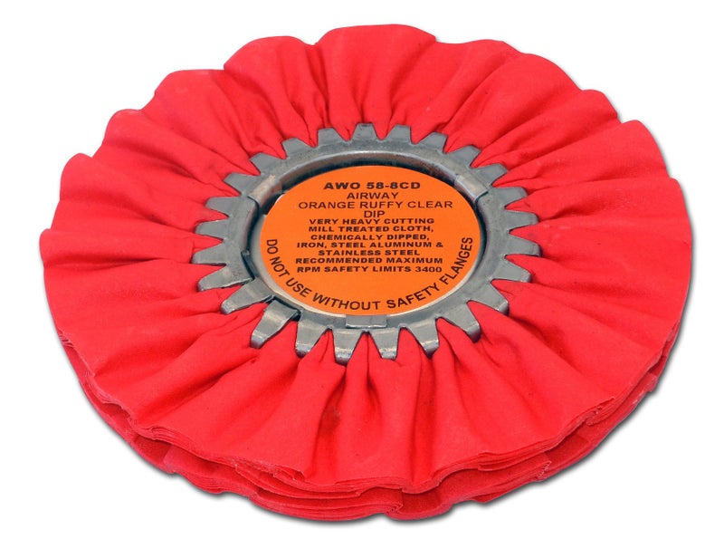 Zephyr AWO 58-8 CD Orange Ruffy Clear Dip Airway Buffing Wheel